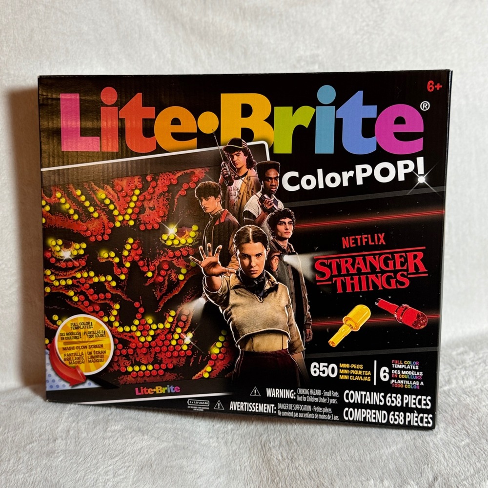 NETFLIX Stranger Things Lite-Brite Glow Screen ColorPop 650 Pegs NEW Hasbro